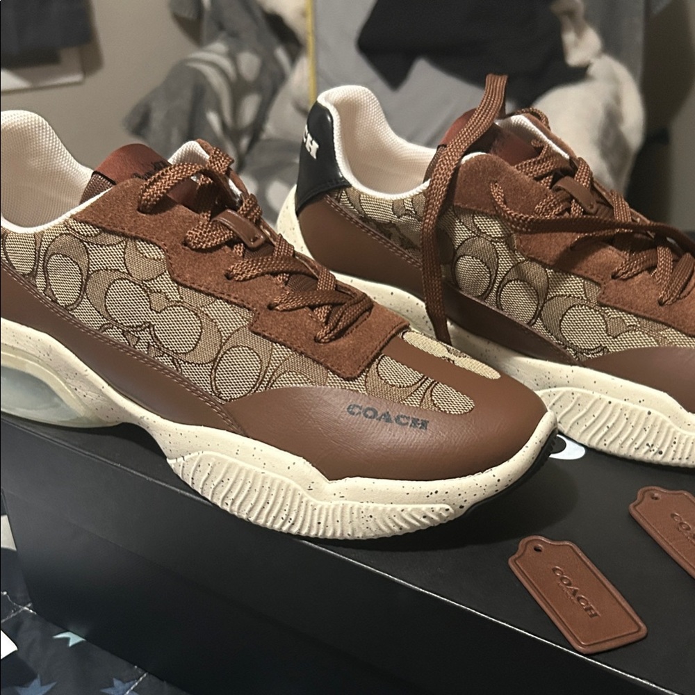 Coach Brown and Cream Athletic Shoes